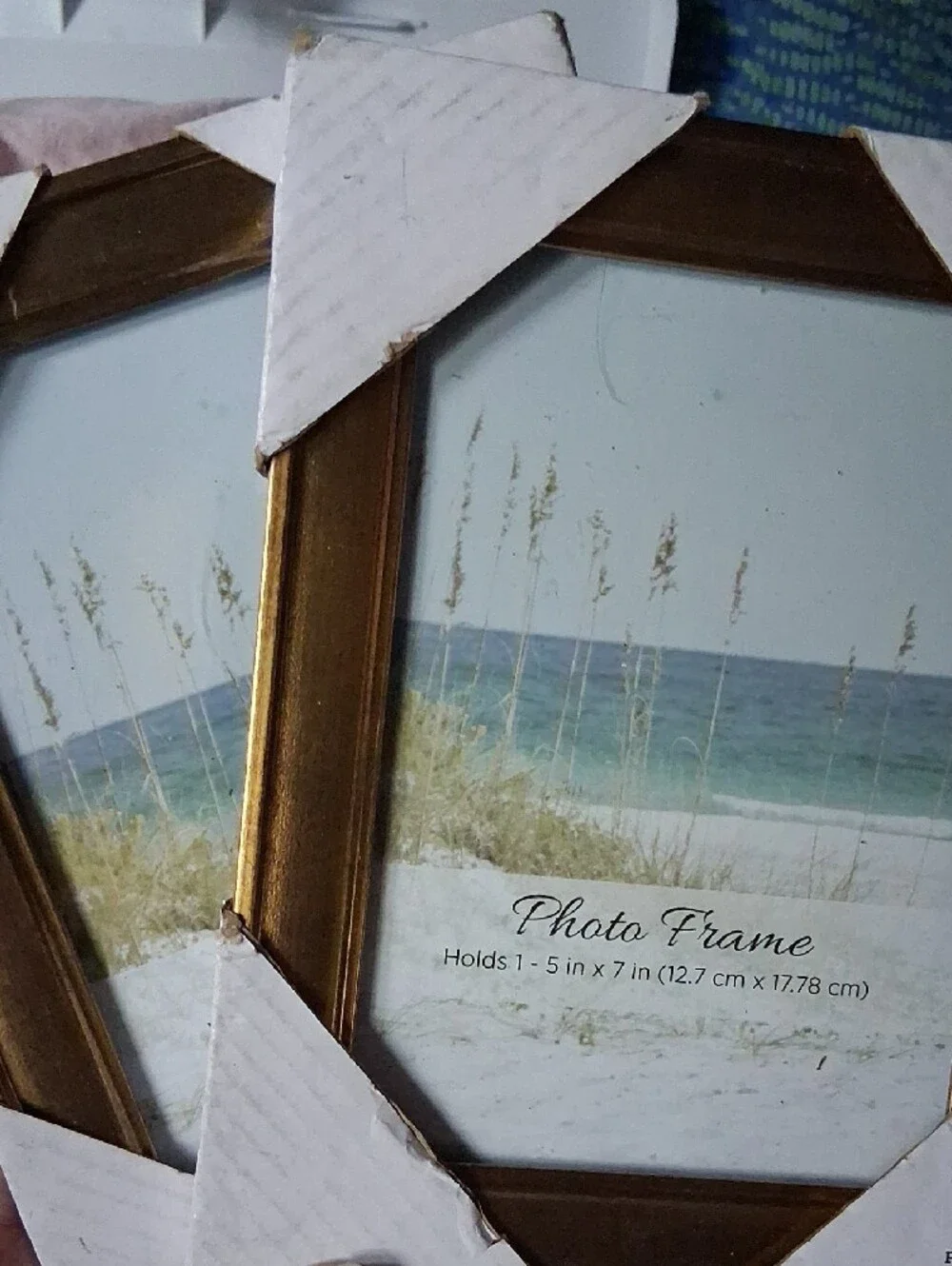 NWT! Set of Two Gold Colored Photo Frames
